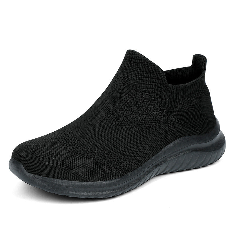 Unisex nan atmungsaktiver Strickslipper Sockenschuh mit elastischem Schaft und stoßdämpfender Sohle EB