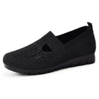 Damen Bequeme Slip-On Freizeitschuhe mit atmungsaktivem Strickdesign EB