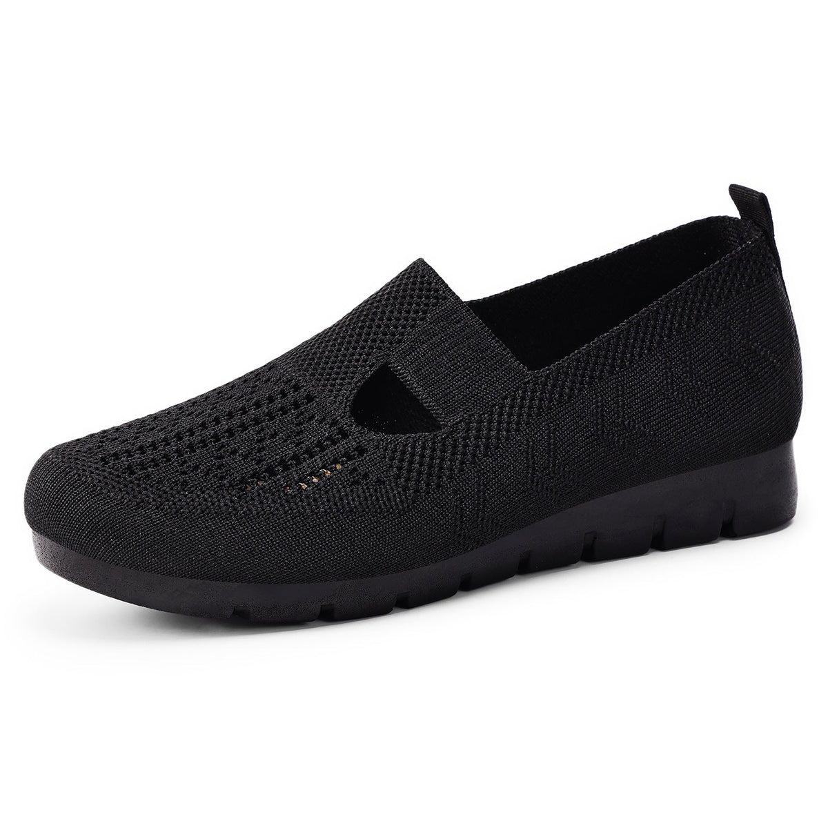 Damen Bequeme Slip-On Freizeitschuhe mit atmungsaktivem Strickdesign EB