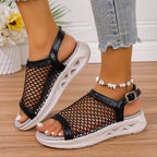 Damen Atmungsaktive Mesh-Sandaletten mit verstellbarem Riemendesign und komfortablem Fußbett EB