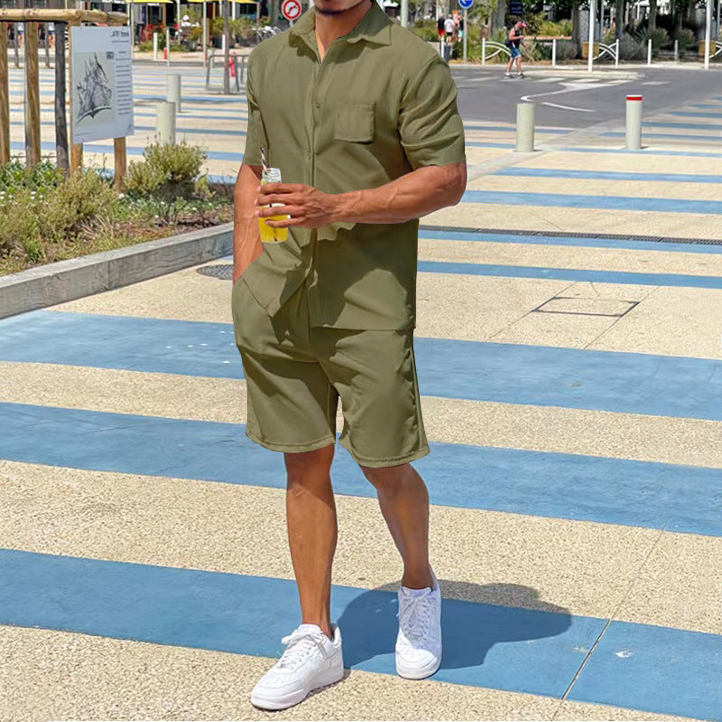 Herren-Resort-Set mit kurzärmeligem Hemd und Bermuda-Shorts