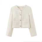 Damen Kurz Geschnittene Designer-Jacke mit Strukturiertem Stoff EB