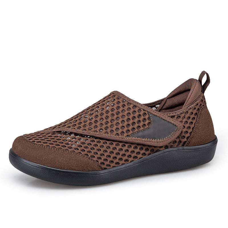 Unisex nan atmungsaktiver Netz-Slipper mit verstellbarem Klettverschluss und viskoelastischem Fußbett EB