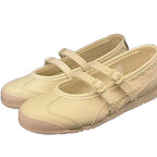 Damen Ballerinas mit verspieltem Riemendesign und hochwertiger Lederoberfläche EB