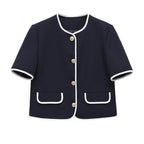 Damen modisches Set mit eleganter Jacke und weit geschnittenen Hosen EB