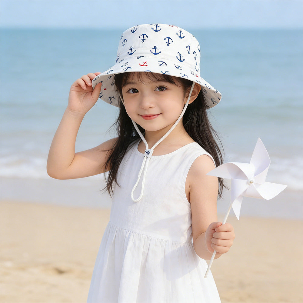 Unisex nan Sonnenhut für Kinder mit verstellbarem Kinnband, breiter Krempe und hohem UV-Schutz EB