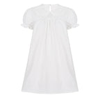 Damen elegantes Baumwollkleid mit Rüschendetails und herausragendem Kragen EB