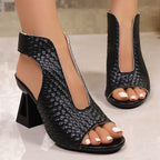 Damen Designer-Pantoletten mit modernem Blockabsatz EB