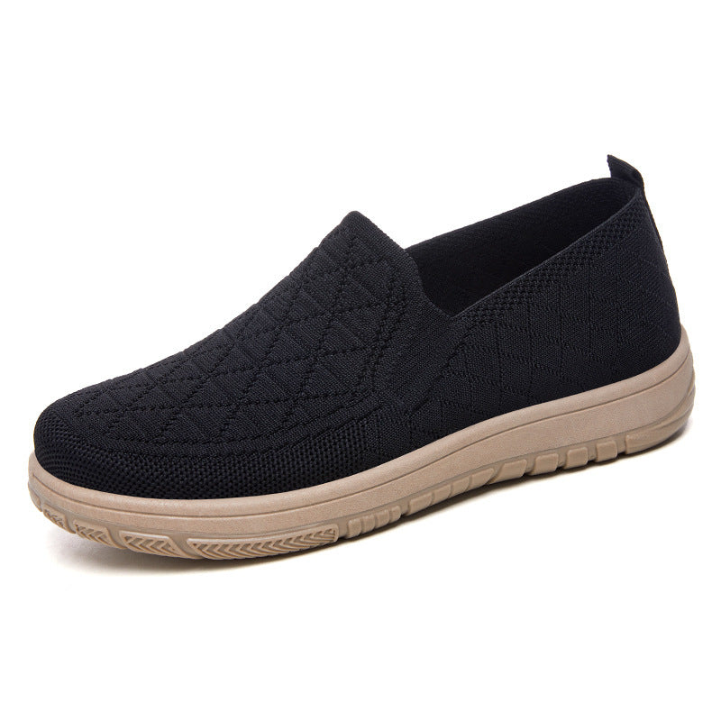 Damen Bequeme Freizeit Slip-On Schuhe mit atmungsaktivem Obermaterial EB