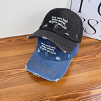 Statement-Kappe aus Denim im Distressed-Look für Damen