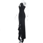 Damen Elegantes Maxikleid mit asymmetrischem Schnitt und Raffung EB