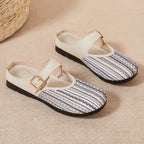 Damen Bequeme Clogs mit modischem Riemen und dekorativem Design EB