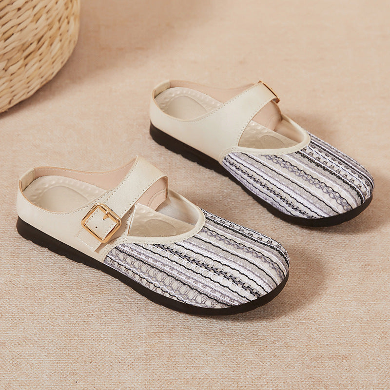 Damen Bequeme Clogs mit modischem Riemen und dekorativem Design EB