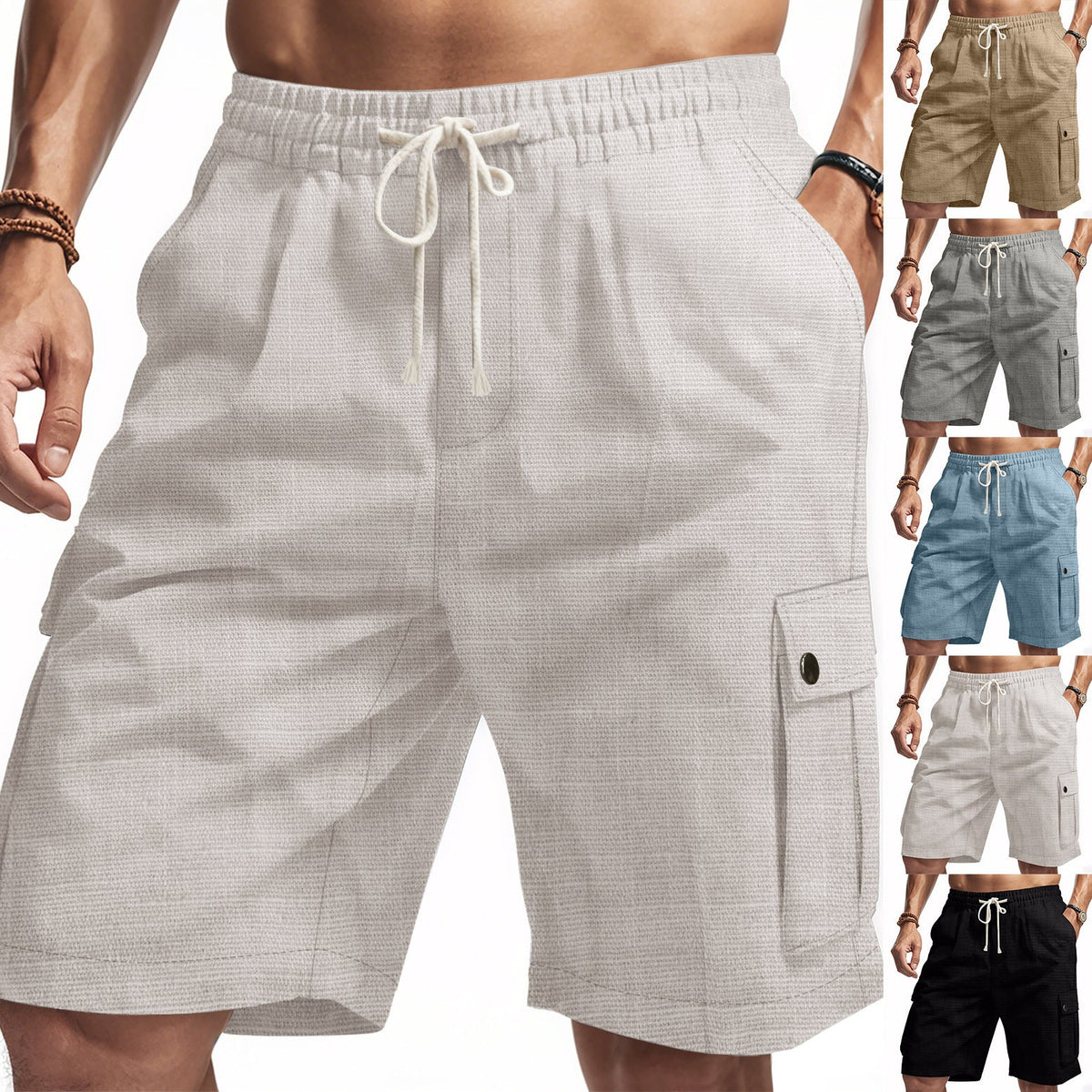 Lässige Cargo-Bermudashorts für Herren mit elastischem Bund