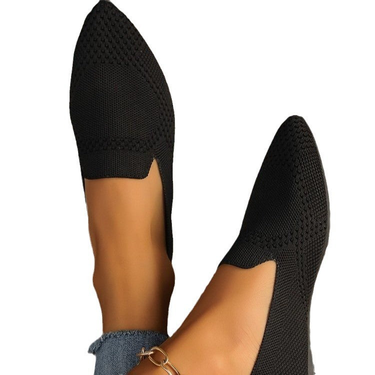 Damen bequeme Slipper mit atmungsaktivem Strickdesign EB