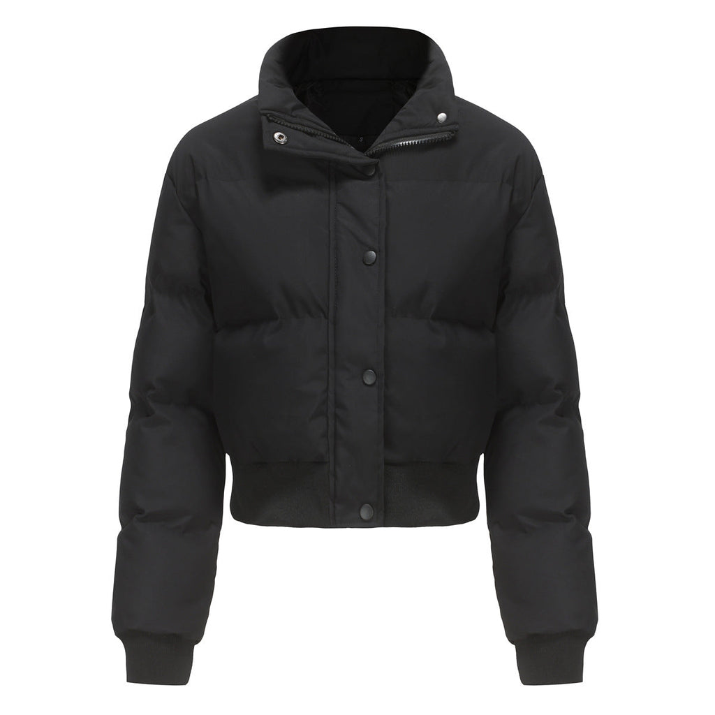 Damen cropped Steppjacke mit hohem Kragen und praktischen Druckknöpfen EB