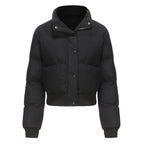 Damen cropped Steppjacke mit hohem Kragen und praktischen Druckknöpfen EB