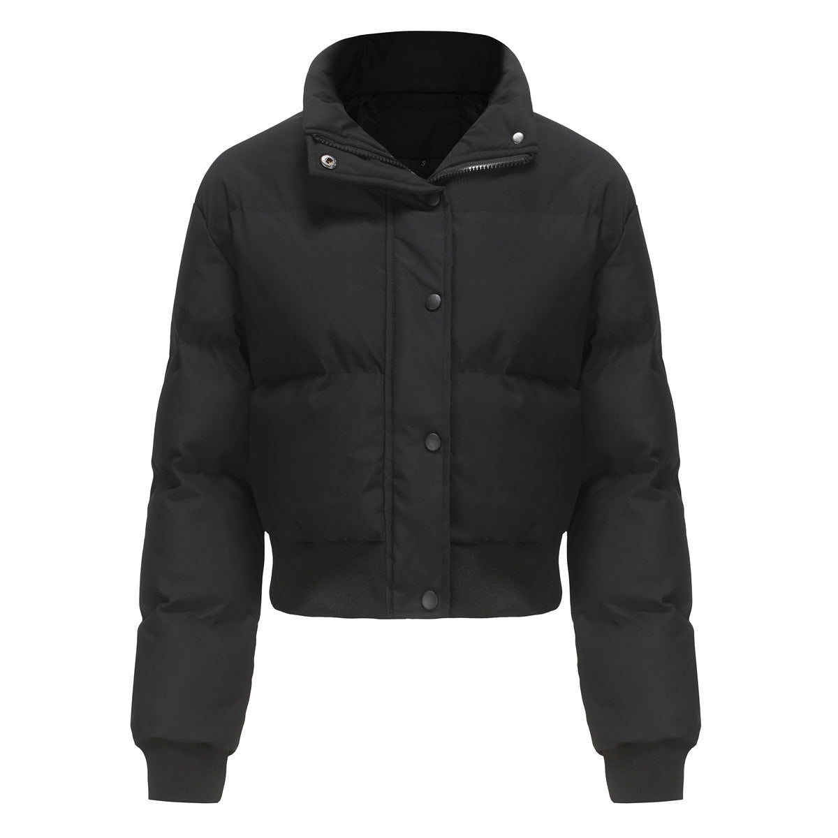Damen cropped Steppjacke mit hohem Kragen und praktischen Druckknöpfen EB