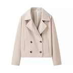 Damen elegante Wolljacke mit doppelter Knopfleiste und modernen Details EB
