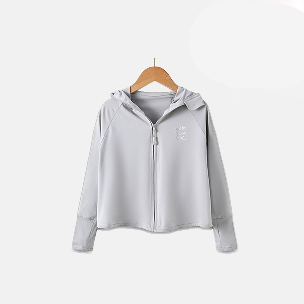 Damen atmungsaktive und wasserabweisende Sportjacke mit Kapuze EB