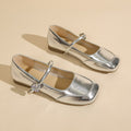 Damen elegante Flachschuhe mit funkelndem Riemchen und glänzendem Obermaterial EB