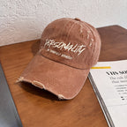 Verstellbare Baseballkappe aus Distressed-Denim