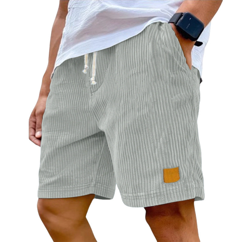 Feincord-Shorts für Herren mit elastischem Kordelzugbund