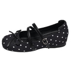 Damen Ballerinas mit komfortablem Fußbett und dekorativem Riemen EB