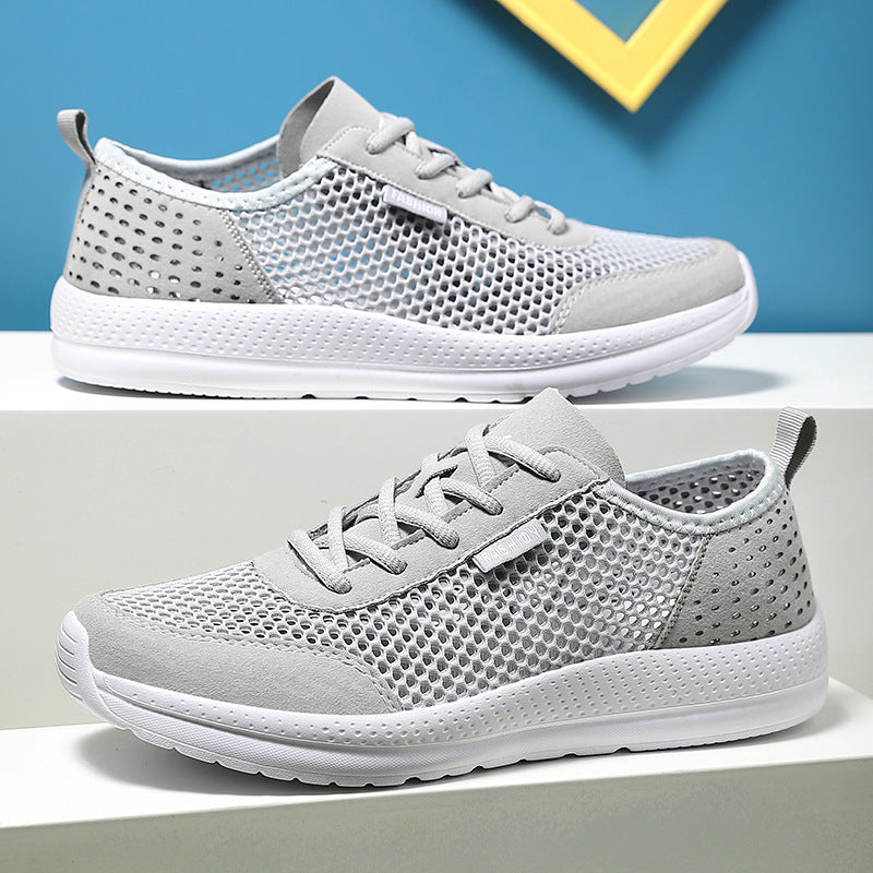 Unisex nan leichter Komfort-Walking-Schuh mit luftigem Wabenmesh, ergonomischer Dämpfungssohle und Zuglasche EB
