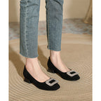 Damen Ballerina mit eleganter Strassschnalle EB