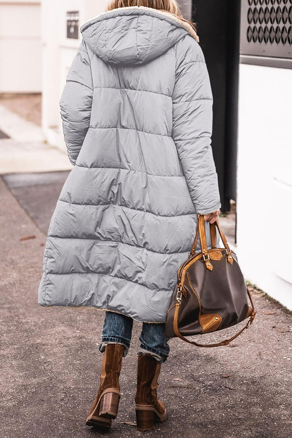 Ladies Long Padded Winter Jacket with Fleece Lining Mune