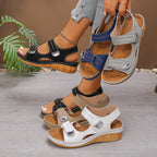 Damen Bequeme und elegante Wedge-Sandalen mit verstellbarem Riemen EB