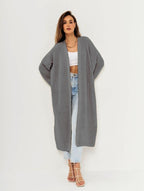 Damen Großer Strickmantel mit offener Front und lässiger Silhouette EB