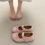 Damen Ballerinas mit praktischem Klettverschluss und verspieltem Schleifendetail EB