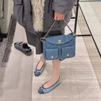 Damen Ballerinas mit elegantem Kontrast-Design und weichem Fußbett EB