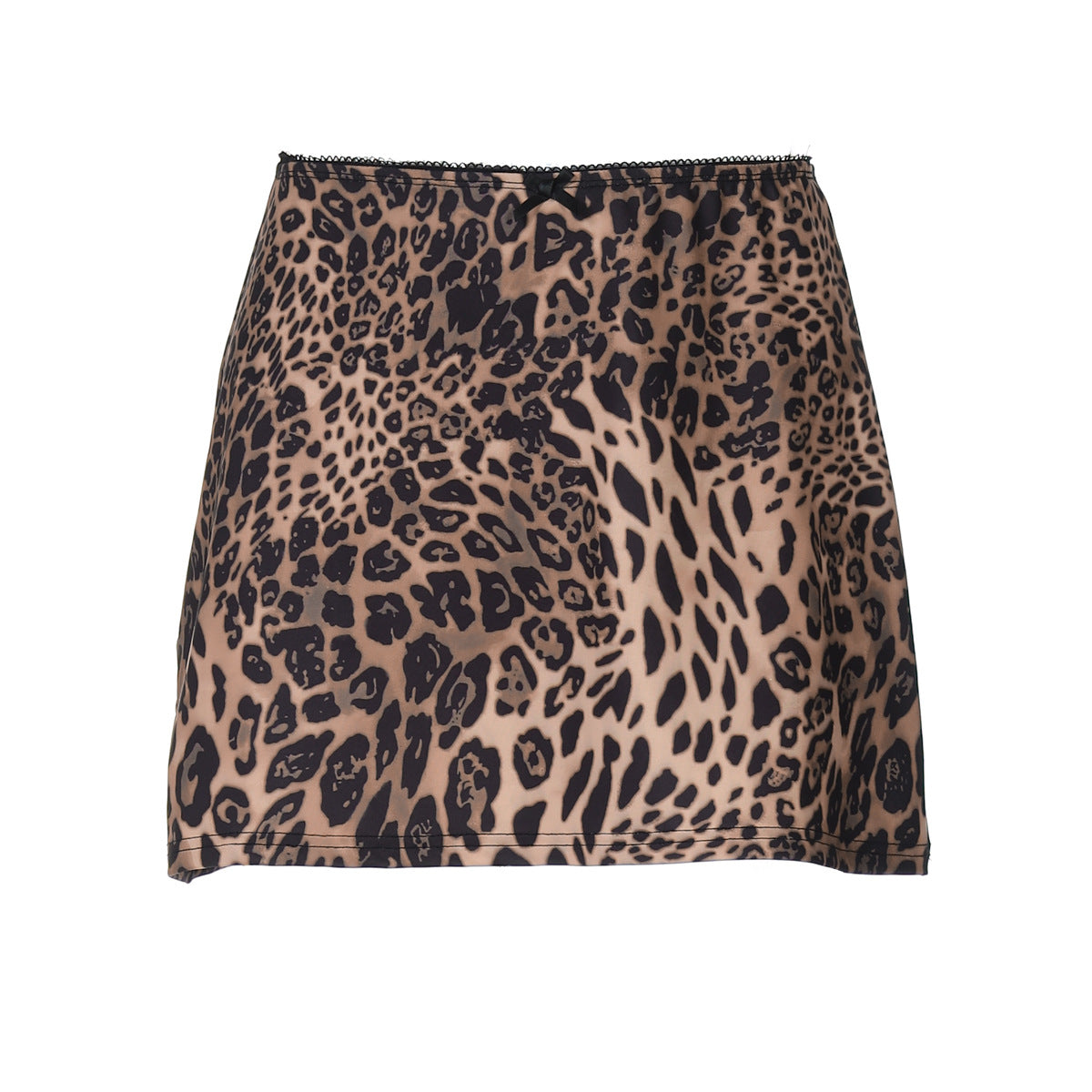 Damen figurfreundlicher Minirock mit trendigem Leo-Muster EB
