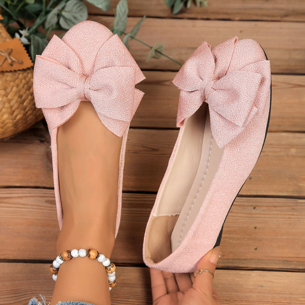Damen Ballerinas mit stilvollem Schleifenakzent und elastischer Sohle EB