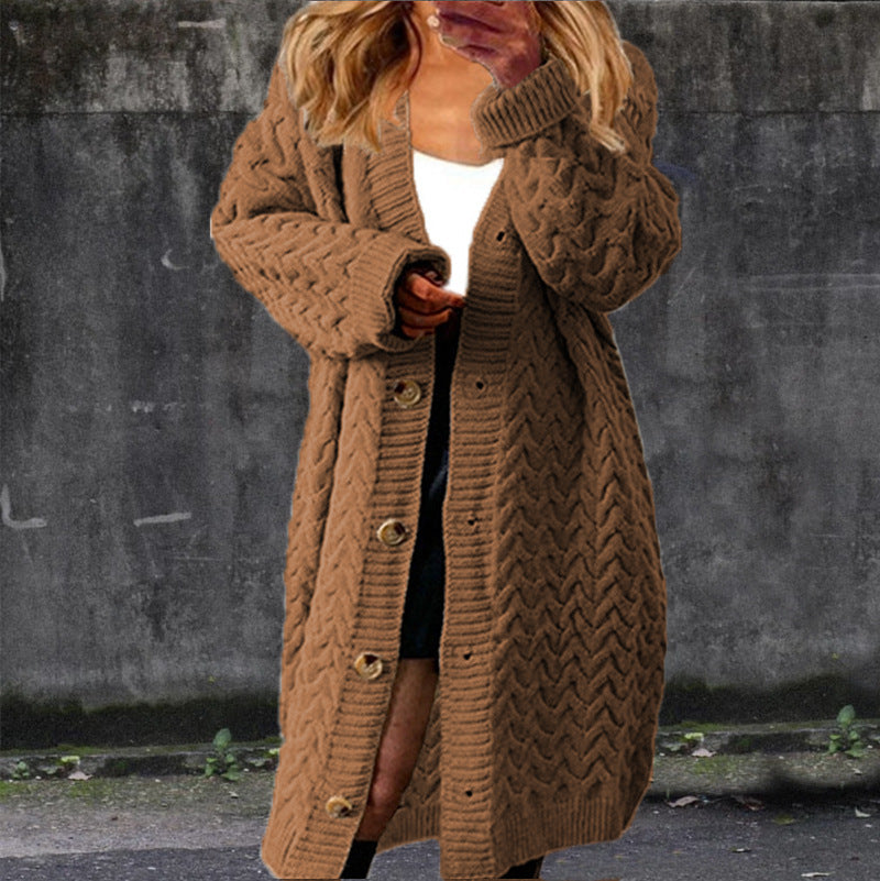Damen Grobstrick-Cardigan mit eleganten Knopfdetails und strukturiertem Design EB