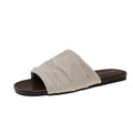 Damen bequeme Mules mit modernen Falten und rutschfester Sohle EB