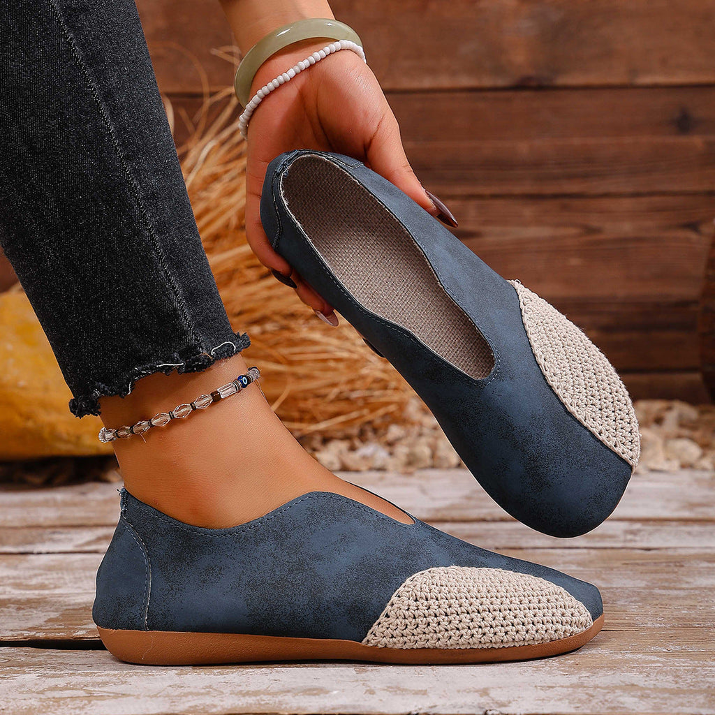 Damen Bequeme Ballerina-Schuhe mit modischem Häkel-Detail EB