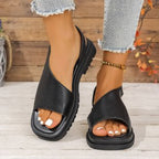Damen bequeme Riemchen-Sandalen mit buntem Muster EB