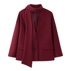 Damen elegante Blazerjacke mit schickem Schal EB