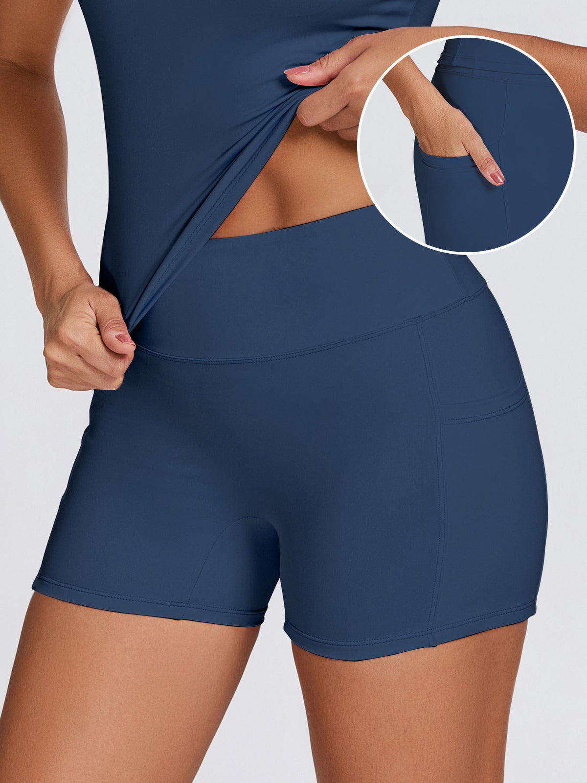 Sportliche Damen-Kompressionsshorts mit praktischen Seitentaschen