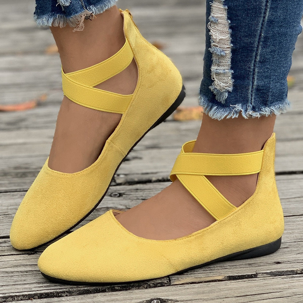 Damen Bequeme Ballerinas mit modischem Riemchen-Design EB