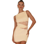 Damen Elegantes, figurbetontes Kleid mit transparenten Einsätzen EB