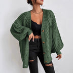 Damen Grobstrick-Cardigan mit dekorativem Zopfmuster EB