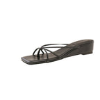 Damen bequeme Wedge-Sandalen mit elegantem Riemendesign EB