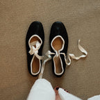 Damen elegante Ballerinas mit dekorativem Schleifenakzent EB