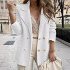 Damen Eleganter Struktur-Blazer mit verspielt klassischen Knopfdetails EB
