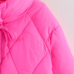 Damen gesteppte Übergangsjacke mit hochgeschlossenem Kragen und Kordelzug EB